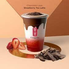 Chocolate Lava Strawberry Green Tea Latte